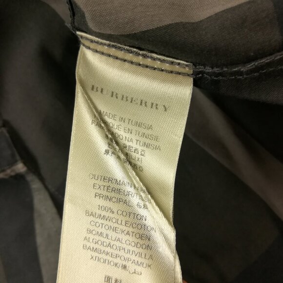 Burberry London Shirt Nova Check Plaid LS Button Up Gray Mens Small Tailored Fit - Picture 6 of 13